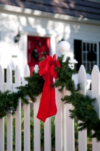 winter decorate fence